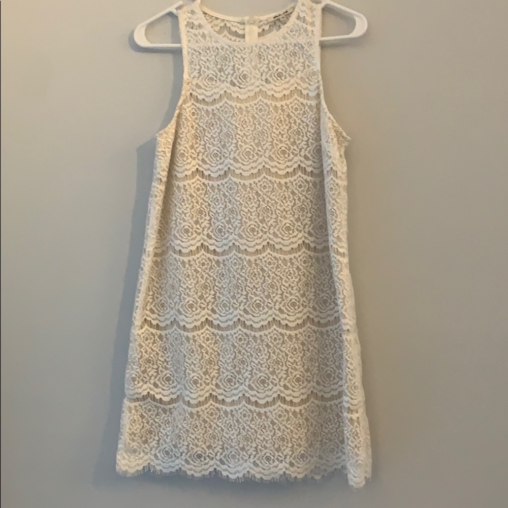 LOFT ivory lace shift dress